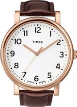 Timex Originals T2N388 Unisex Classic White Dial Brown Strap Dress