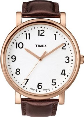Timex Originals T2N388 Unisex Classic White Dial Brown Strap Dress