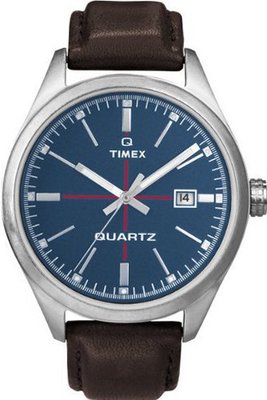 Timex Originals T2N405 T Series Blue Dial Brown Leather Strap