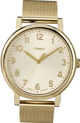 Timex Originals T2N598 Ladies Gold Mesh Classic Round