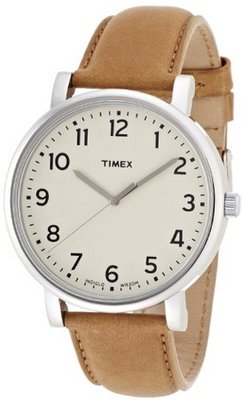 Timex Originals T2P223 White and Tan Classic Round