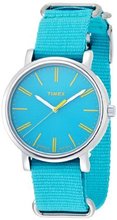 Timex Originals T2P363 Ladies Original Turquoise Nylon Strap