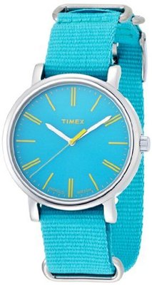 Timex Originals T2P363 Ladies Original Turquoise Nylon Strap