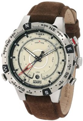 Timex T2N721 Intelligent Quartz Adventure Series Tide Temp Compass Brown Leather Strap