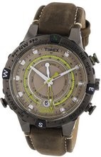 Timex T2N739 Intelligent Quartz Adventure Series Tide Temp Compass Brown Leather Strap