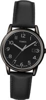 Timex T2N947 Elevated Classics Dress All Black Leather Strap