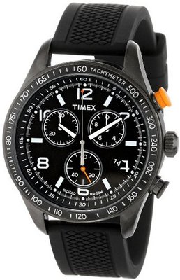 Timex T2P043KW Ameritus Chronograph Black Dial, Black Silicone Strap