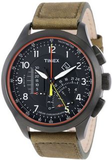 Timex T2P276DH Intelligent Quartz Adventure Series Linear Chronograph Olive Leather Strap