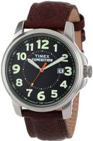 Timex T44921 Expedition Metal Field Black/Brown Leather Strap