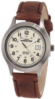 Timex T49870 Expedition Metal Field Brown Leather Strap