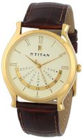 Titan 1482YL03 Classique Gold Tone Day and Date Function