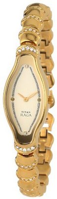 Titan 2395YM02 Theme Raga Intricate Jewelry Inspired Crystal Gold Tone