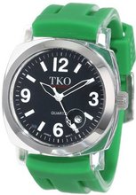 TKO ORLOGI TK508-BGR Milano Plastic Case and Green Rubber Strap