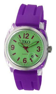 TKO ORLOGI TK508-GPR Milano Plastic Case and Purple Rubber Strap
