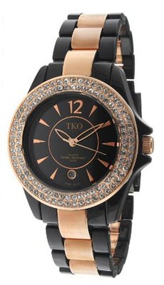 TKO ORLOGI TK543-BK Ceramic-Steel Swarovski Crystal Accented Plastic Case