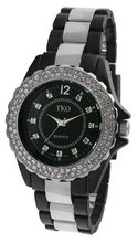TKO ORLOGI TK544-BK Cerami-Steel Swarovski Crystal Black Acrylic