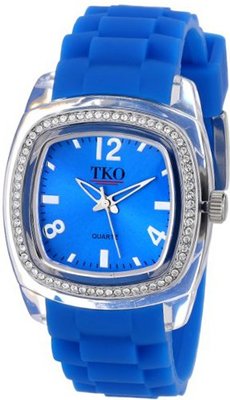 TKO ORLOGI TK557-BL Tivoli Crystalized Plastic Case Rubber Strap