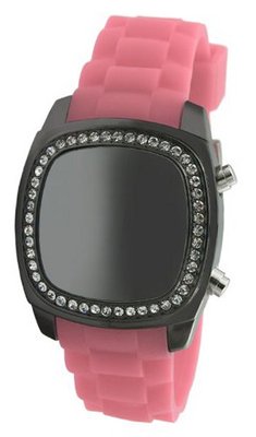 TKO ORLOGI TK571-PK Crystalized Mirror Digital Pink Rubber Strap