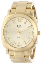 TKO ORLOGI TK582-G Gold Round Metal Bracelet with Crystal Markers