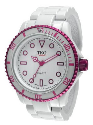 TKO ORLOGI TK594FS White Cuff Fuchsia Bezel