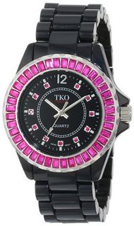 TKO ORLOGI TK608-BFS Ceramix-Ice Black Acrylic Pink Crystals