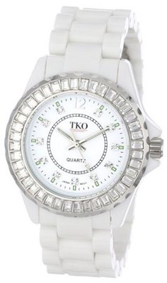 TKO ORLOGI TK608-WT Ceramix-Ice White Acrylic Crystallized Bezel