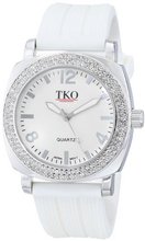 TKO ORLOGI TK612-WT Milano Ice Metal Case Crystal Bezel White Rubber