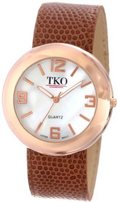 TKO ORLOGI TK616-RBR Leather Rose Gold Brown Slap