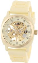 TKO ORLOGI TK626CR Milano Cream Rubber Mechanical Movement Skeleton
