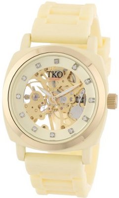 TKO ORLOGI TK626CR Milano Cream Rubber Mechanical Movement Skeleton