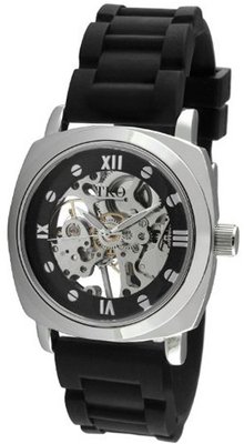 TKO ORLOGI TK627BK Black Rubber Mechanical Skeleton