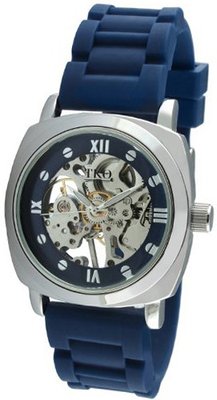 TKO ORLOGI TK627BL Blue Rubber Mechanical Skeleton