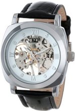 TKO ORLOGI TK629WB Black Leather Mechanical Skeleton