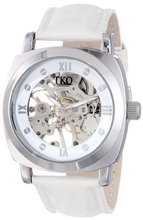 TKO ORLOGI TK629WW White Leather Mechanical Skeleton
