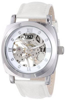 TKO ORLOGI TK629WW White Leather Mechanical Skeleton