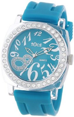 Tocs 40314 Analog Round Glitz Teal Blue