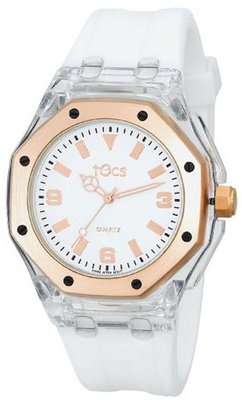 Tocs Unisex 40901 Analog Octagon Diver Rose White with Rose-Tone