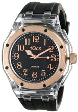 Tocs Unisex 40902 Analog Octagon Diver Rose Black with Rose-Tone