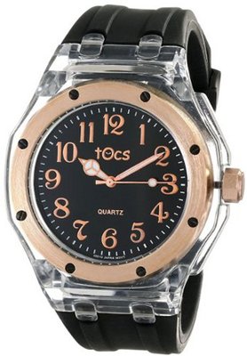 Tocs Unisex 40902 Analog Octagon Diver Rose Black with Rose-Tone