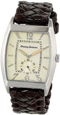 Tommy Bahama Swiss TB1177 Islander II Custom Beveled Barrel Case with Sub Second Hand