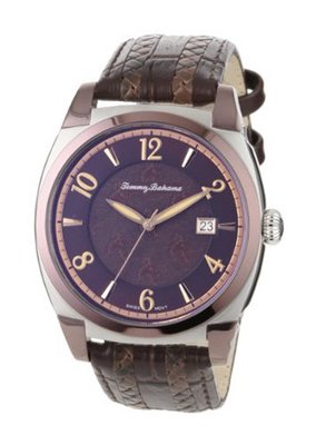 Tommy Bahama Swiss TB1188 Cubanito Classic Diver Case with Custom Brown IP Case Details