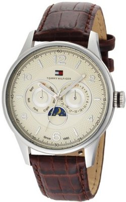 Tommy Hilfiger 1710256 Classic Stainless Steel Brown Croco Embossed Strap