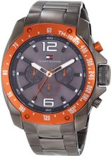 Tommy Hilfiger 1790869 Sport Grey Ion-Plated Orange Bezel Multi-Function Bracelet