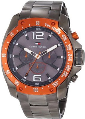 Tommy Hilfiger 1790869 Sport Grey Ion-Plated Orange Bezel Multi-Function Bracelet
