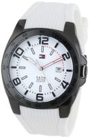 Tommy Hilfiger 1790882 Sport Black Ion-Plated Bezel White Silicon Strap