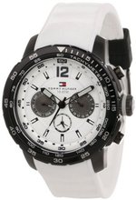 Tommy Hilfiger 1790890 Sport Black Ion-Plated Bezel Multi-Eye White Silicon Strap
