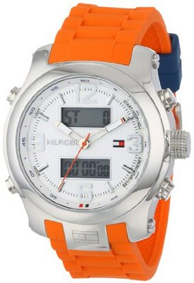 Tommy Hilfiger 1790947 Cool Sport Analog-Digital and Orange Silicone Strap