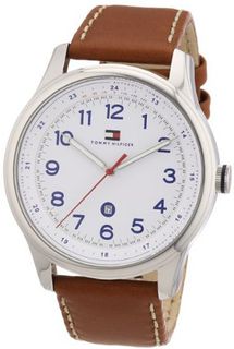 Tommy Hilfiger Andre 1710311 Brown Calf Skin Quartz with White Dial