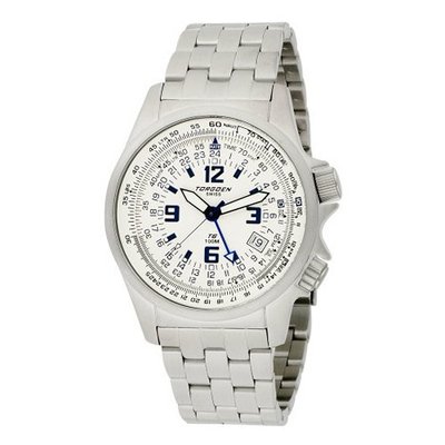 Torgoen Swiss T06203 Pilot Computer E6B Dual Time Zone Stainless Steel