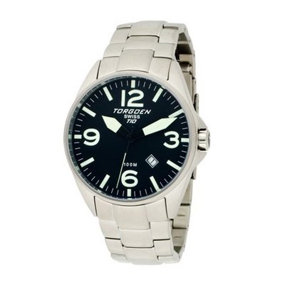 Torgoen Swiss T10204 Black Dial 3-Hand Analog Stainless Steel